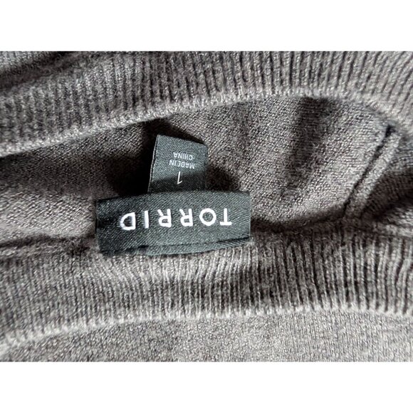 Torrid Womens Heather Gray Sweater 1x Long Sleeve Lightweight Pullover - Picture 3 of 5